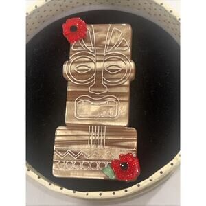 Erstwilder Idol Heads Brooch Tiki RARE!